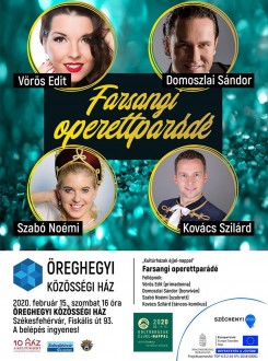 Farsangi operettparádé lesz szombaton az Öreghegyi Közösségi Házban